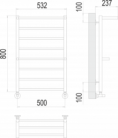 Анкона П8 500х800 Полотенцесушитель  TERMINUS Гуково - фото 3