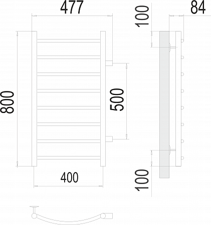 Классик П8 400х800 бп500 Полотенцесушитель  TERMINUS Гуково - фото 3