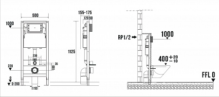 Сенсорная система инсталляции для подвесного унитаза 500х1125 (3 в 1) Terminus Гуково - фото 9 Сенсорная система инсталляции для подвесного унитаза 500х1125 (3 в 1) Terminus Гуково - фото 9