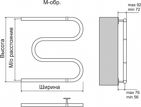 Эконом М-обр AISI 25 500х500 Полотенцесушитель  TERMINUS Гуково - фото 3