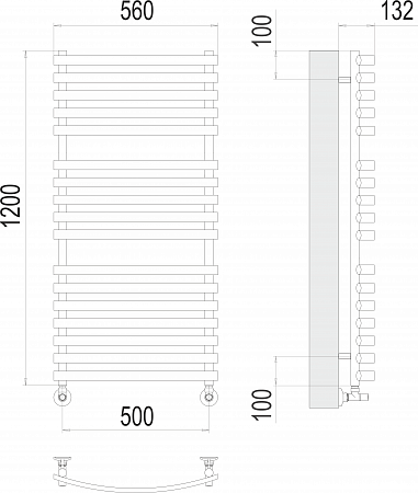 Капри П17 500х1200 Полотенцесушитель  TERMINUS Гуково - фото 3