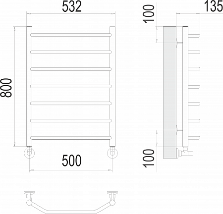 Виктория П8 500х800 Полотенцесушитель  TERMINUS Гуково - фото 3