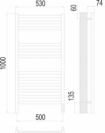 Енисей П12 500х1000  электро (sensor quick touch) Полотенцесушитель TERMINUS  Гуково - фото 3