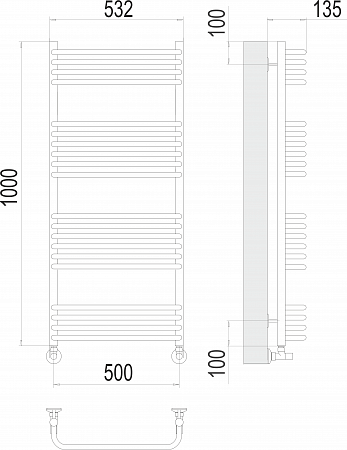 Стандарт П20 500х1000 Полотенцесушитель  TERMINUS Гуково - фото 3