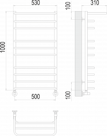 Арктур П10 500х1000 Полотенцесушитель  TERMINUS Гуково - фото 3