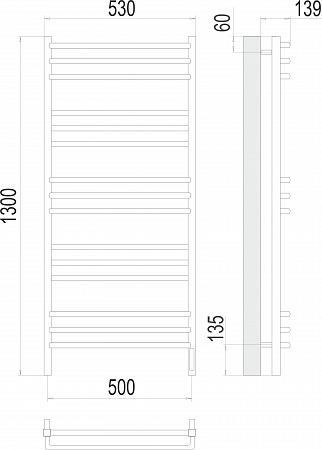 Соренто П15 500х1300 электро (sensor quick touch) Полотенцесушитель  TERMINUS Гуково - фото 3