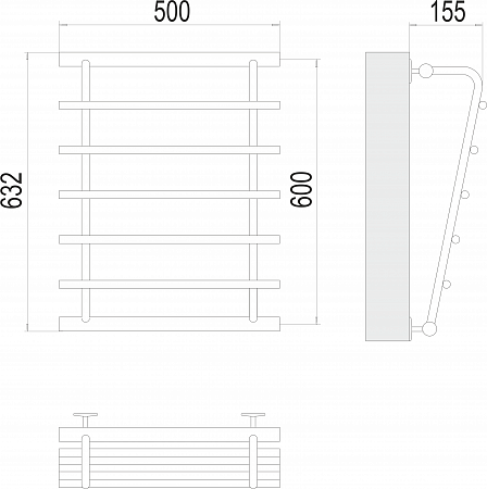Каскад П5 600х500 Полотенцесушитель TERMINUS Гуково - фото 3 Каскад П5 600х500 Полотенцесушитель TERMINUS Гуково - фото 3