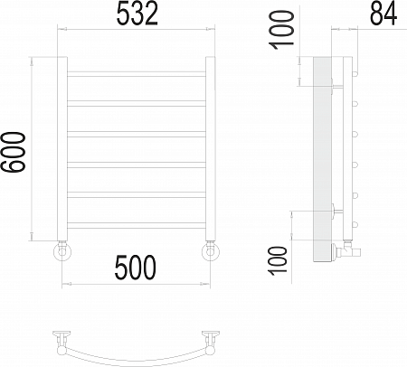Классик П6 500х600 Полотенцесушитель  TERMINUS Гуково - фото 3