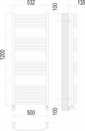 Виктория П22 500х1200 Полотенцесушитель  TERMINUS Гуково - фото 3