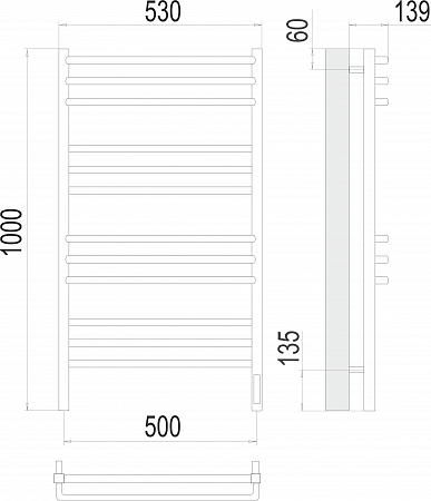 Соренто П12 500х1000 электро (sensor quick touch) Полотенцесушитель  TERMINUS Гуково - фото 3