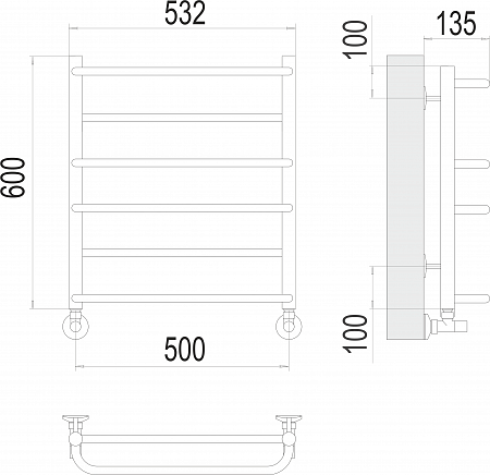 Евромикс П6 500х600 Полотенцесушитель  TERMINUS Гуково - фото 3