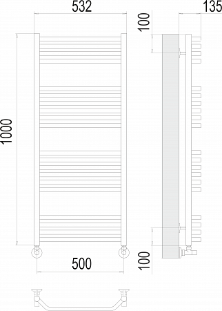 Виктория П20 500х1000 Полотенцесушитель  TERMINUS Гуково - фото 3