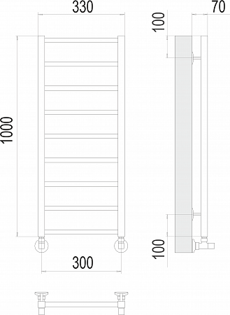 Контур П9 300х1000 Полотенцесушитель  TERMINUS Гуково - фото 3