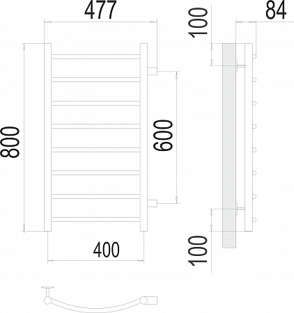 Классик П8 400х800 бп600 Полотенцесушитель  TERMINUS Гуково - фото 3