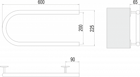 Электро 25 П-обр 600х200 Полотенцесушитель  TERMINUS Гуково - фото 3