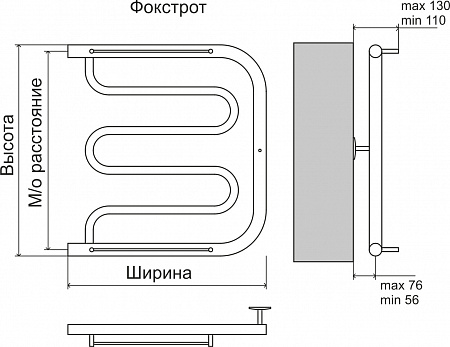 Фокстрот AISI 32х2 600х600 Полотенцесушитель  TERMINUS Гуково - фото 3