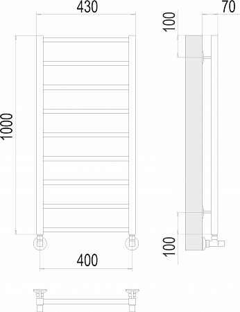 Контур П9 400х1000 Полотенцесушитель  TERMINUS Гуково - фото 3