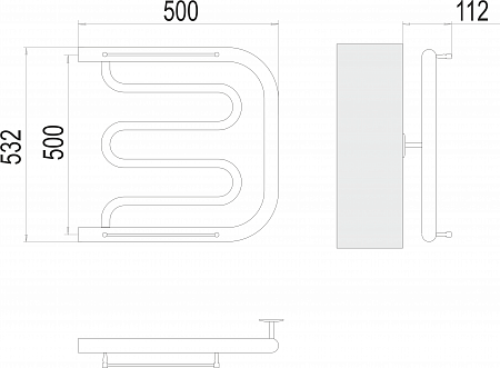 Фокстрот БШ 500х500 Полотенцесушитель  TERMINUS Гуково - фото 3