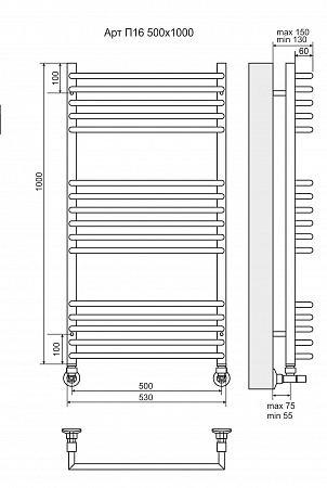 Арт П16 500х1000 Полотенцесушитель TERMINUS Гуково - фото 3 Арт П16 500х1000 Полотенцесушитель TERMINUS Гуково - фото 3